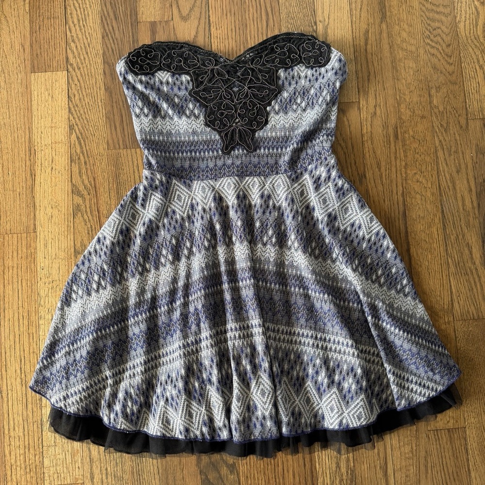 Free People Fit & Flare Twinkle and Twirl Mini Dress Women's Size S